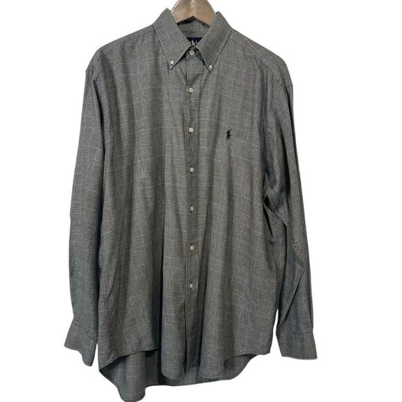 Ralph Lauren Blaire Plaid Shirt Mens Medium Long Sleeve Button-Down 100% Cotton - Picture 1 of 4